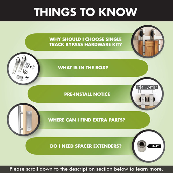 Homacer Single Bypass Double Door Barn Door Hardware Kit & Reviews Wayfair